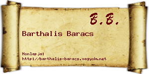 Barthalis Baracs névjegykártya